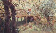 Telemaco signorini The Wooden Footbridge at  Combes-la-Ville (nn02) Germany oil painting reproduction